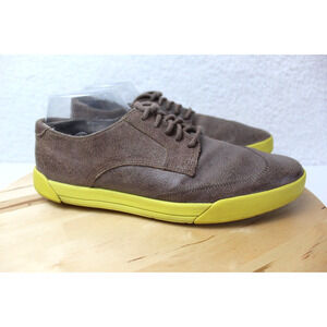 Cole Haan Sneaker Men 10 Brown Suede Leather Comfort Shoe Lace Up Casual Wingtip